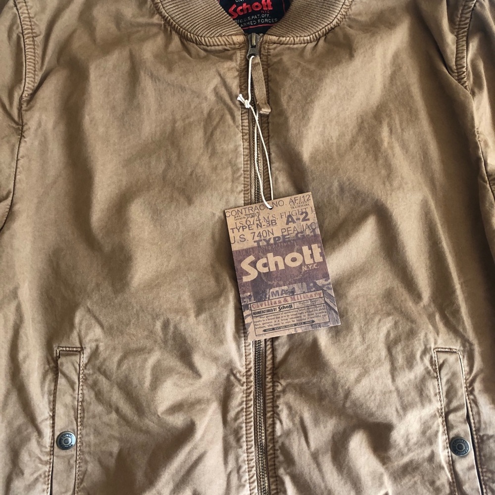 Schott NYC Tan Bomber Jacket - Picture 2 of 9